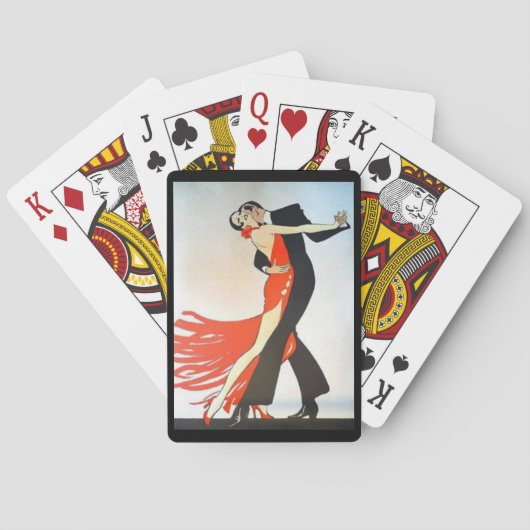 Große Gatsby-Tänzer in Schwarz-Rot-Spielkarten Spielkarten (Rückseite)