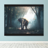 Große gearbeitete Leinwand (Insitu (Holzboden))