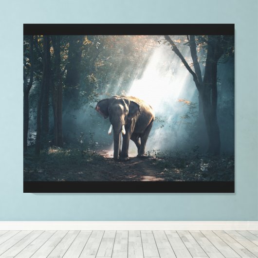 Große gearbeitete Leinwand (Insitu (Holzboden))