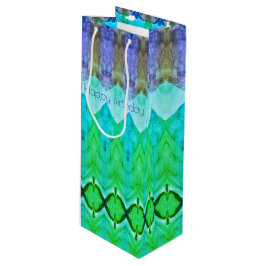 Große Geburtstagsgeschenktasche in Lila und Blues Geschenktüte Für Weinflaschen