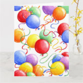 Große Geburtstagskarte farbige Balloons Karte (Gelbe Blume)