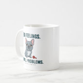 Große Gefühle Kleine Probleme Blauer Französische Kaffeetasse (Vorderseite Links)