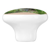 Große gehörnte Eule und Blume Keramikknauf (Seitenansicht)