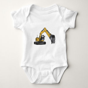 Große Gelbe Baggeranlage Baby Strampler