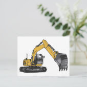 Große Gelbe Baggeranlage Postkarte (Stehend Vorderseite)