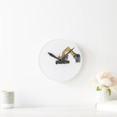 Große Gelbe Baggeranlage Runde Wanduhr (Zuhause)