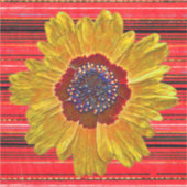 Große gelbe Blume auf der Aufkleber mit roten Stre (Vorderseite)