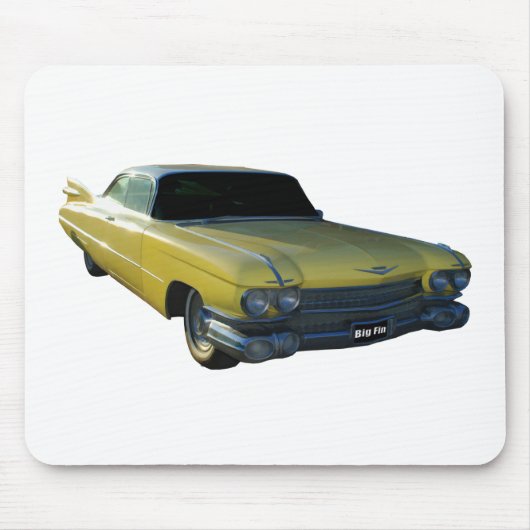 Große gelbe Flosse 59 Cadillac Mousepad (Vorne)