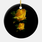 Große gelbe Rose Keramik Ornament (Hinten)