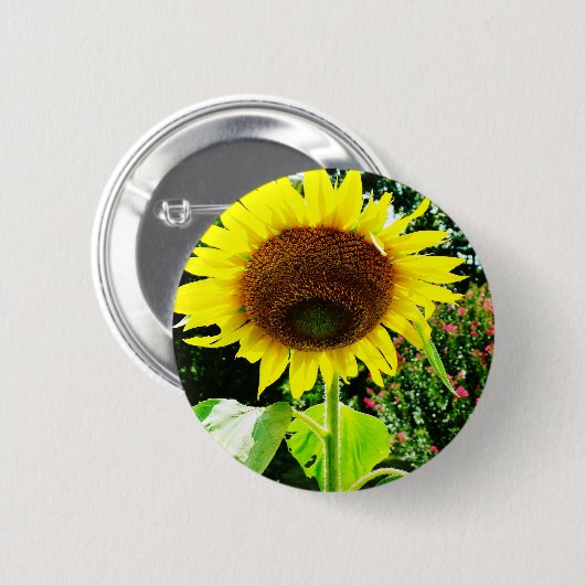 Große gelbe Sonnenblume Button (Vorne & Hinten)