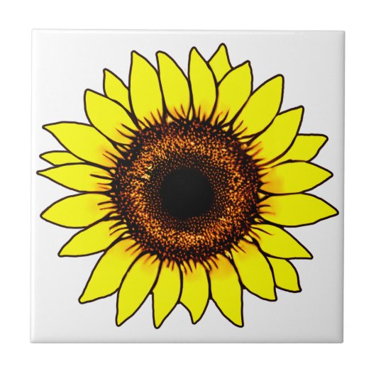 Große gelbe Sonnenblume Fliese (Vorderseite)