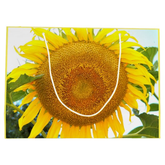 Große gelbe Sonnenblume Geschenktüte (Rückseite)