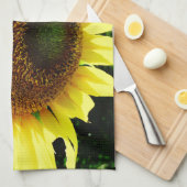 Große gelbe Sonnenblume Geschirrtuch (Viertel Falte)