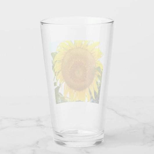 Große gelbe Sonnenblume Glas (Rückseite)