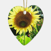 Große gelbe Sonnenblume Keramik Ornament (Links)