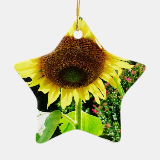 Große gelbe Sonnenblume Keramik Ornament (Vorne)