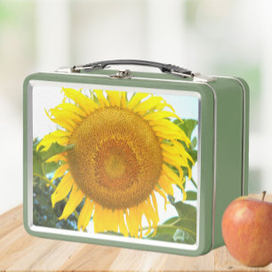 Große gelbe Sonnenblume Metall Brotdose