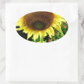 Große gelbe Sonnenblume Ovaler Aufkleber (Tasche)