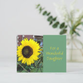 Große gelbe Sonnenblume Postkarte (Stehend Vorderseite)