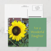 Große gelbe Sonnenblume Postkarte (Vorne/Hinten)