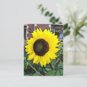 Große gelbe Sonnenblume Postkarte (Stehend Vorderseite)