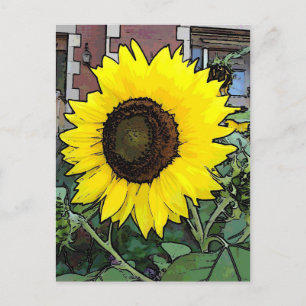 Große gelbe Sonnenblume Postkarte