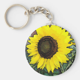 Große gelbe Sonnenblume Schlüsselanhänger