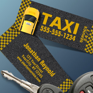 Große Gelbe Taxi-Telefonnummer 24/7-Service Mini Visitenkarte