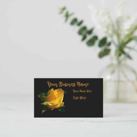 Große Gelbrosenkarte Visitenkarte (Stehend Vorderseite)