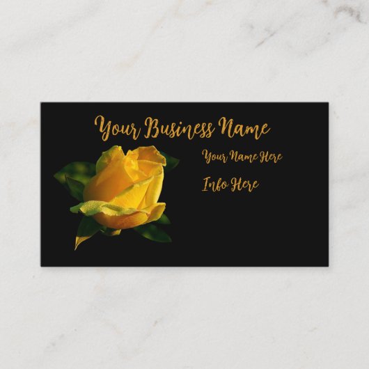 Große Gelbrosenkarte Visitenkarte (Vorderseite)