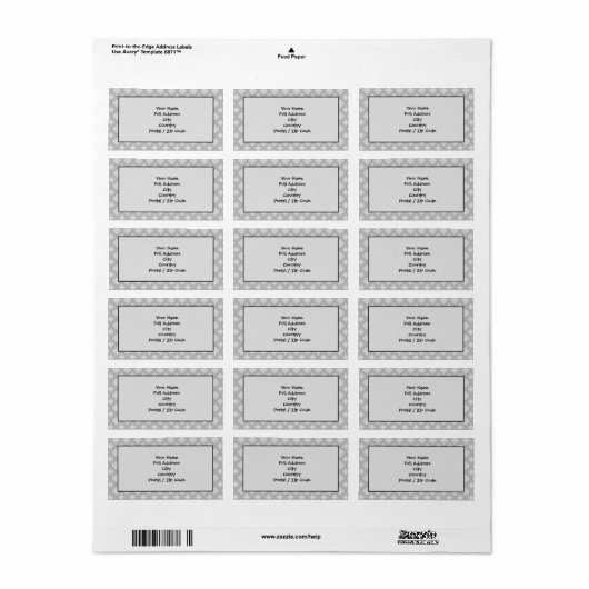 Große, Gemusterte Rücksendeadresse Adressaufkleber (Vorne)