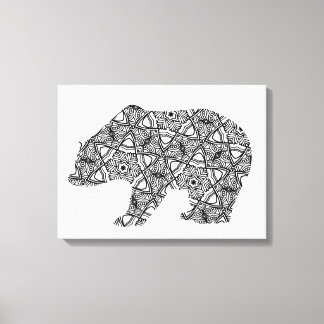 Große geometrische Bärenkunst - Erwachsenenfarbsei Leinwanddruck