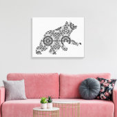 Große geometrische Bärenkunst - Erwachsenenfarbsei Leinwanddruck (Insitu (Wohnzimmer))