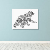 Große geometrische Bärenkunst - Erwachsenenfarbsei Leinwanddruck (Insitu (Holzboden))