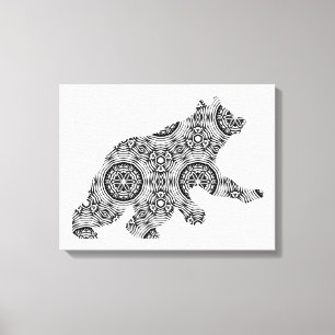Große geometrische Bärenkunst - Erwachsenenfarbsei Leinwanddruck