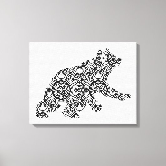 Große geometrische Bärenkunst - Erwachsenenfarbsei Leinwanddruck (Vorderseite)
