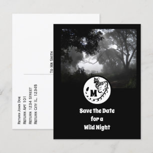 Große Gepunktete Genet Silhouette Monogram Foto Einladungspostkarte