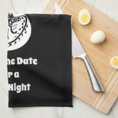 Große Gepunktete Genet Silhouette Monogram Foto Geschirrtuch (Viertel Falte)