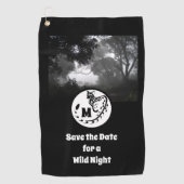 Große Gepunktete Genet Silhouette Monogram Foto Golfhandtuch (Vorderseite)