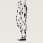 Große Gepunktete Woodpecker Feathers Pattern Legie Leggings (Links)