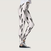Große Gepunktete Woodpecker Feathers Pattern Legie Leggings (Rechts)