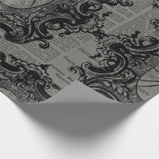 Große Gerahmte Spinne auf Dunkelgrau Geschenkpapier (Ecke)