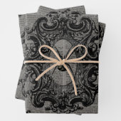 Große Gerahmte Spinne auf Dunkelgrau Geschenkpapier Set (Beispiel)