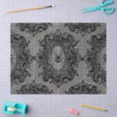 Große Gerahmte Spinne auf dunkelgrauem Dekoupage Seidenpapier (Basteln)