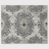 Große Gerahmte Spinne auf hellgrau Geschenkpapier (Flach)