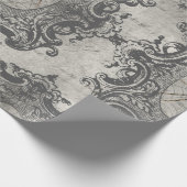 Große Gerahmte Spinne auf hellgrau Geschenkpapier (Ecke)