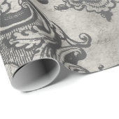 Große Gerahmte Spinne auf hellgrau Geschenkpapier (Rolleneckpunkt)