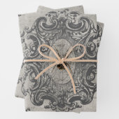 Große Gerahmte Spinne auf hellgrau Geschenkpapier Set (Beispiel)