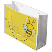 GROSSE GESCHENK-TASCHE MIT BIENE IM FLUG GROßE GESCHENKTÜTE (Vorderseite Schrägansicht)
