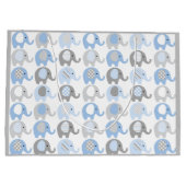 Große Geschenktasche - Blaue und graue Elefanten Große Geschenktüte (Rückseite)